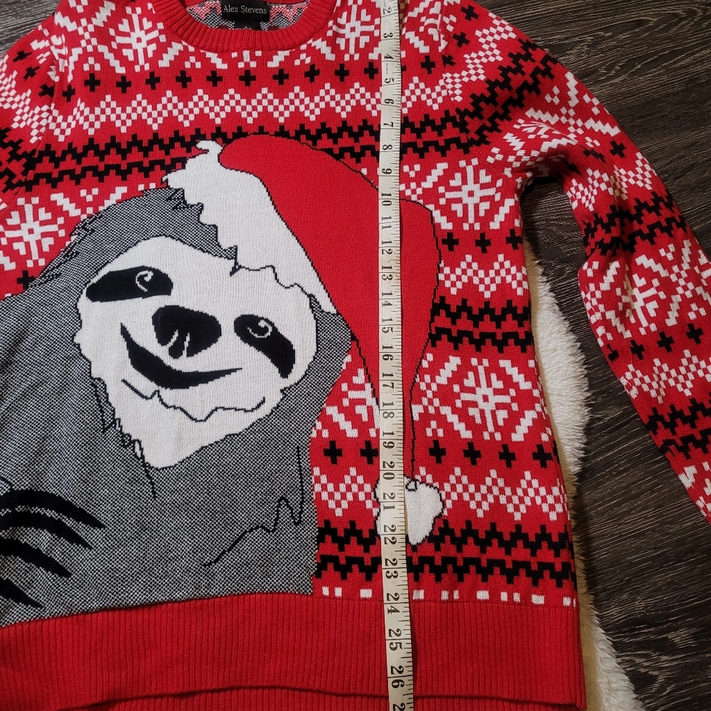 Alex Stevens Jolly Sloth Cotton Christmas Sweater Sz S (Oversized Or Mens) - Picture 3 of 5